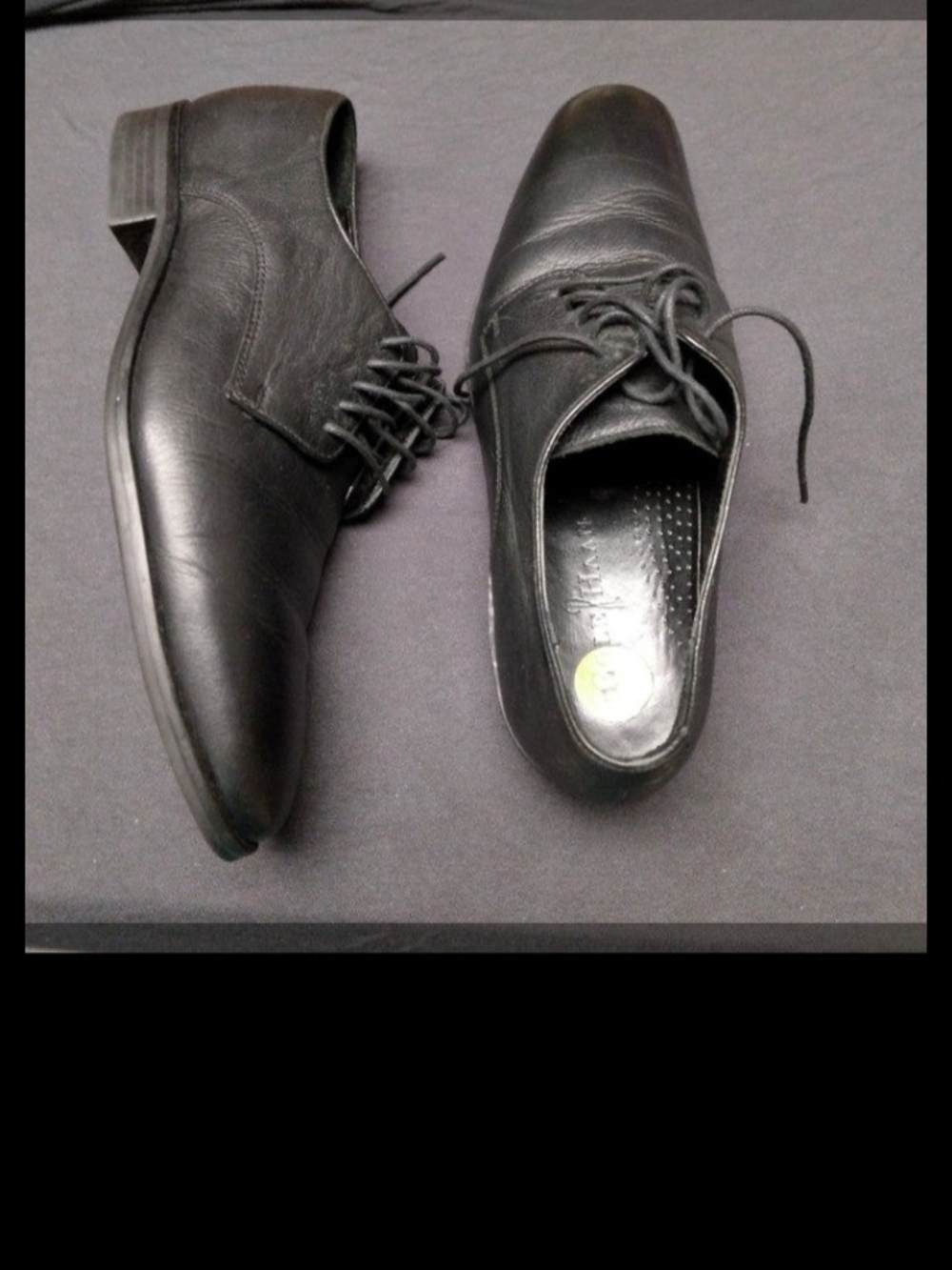 Cole Haan Black Leather Derby Lace-Up Shoes